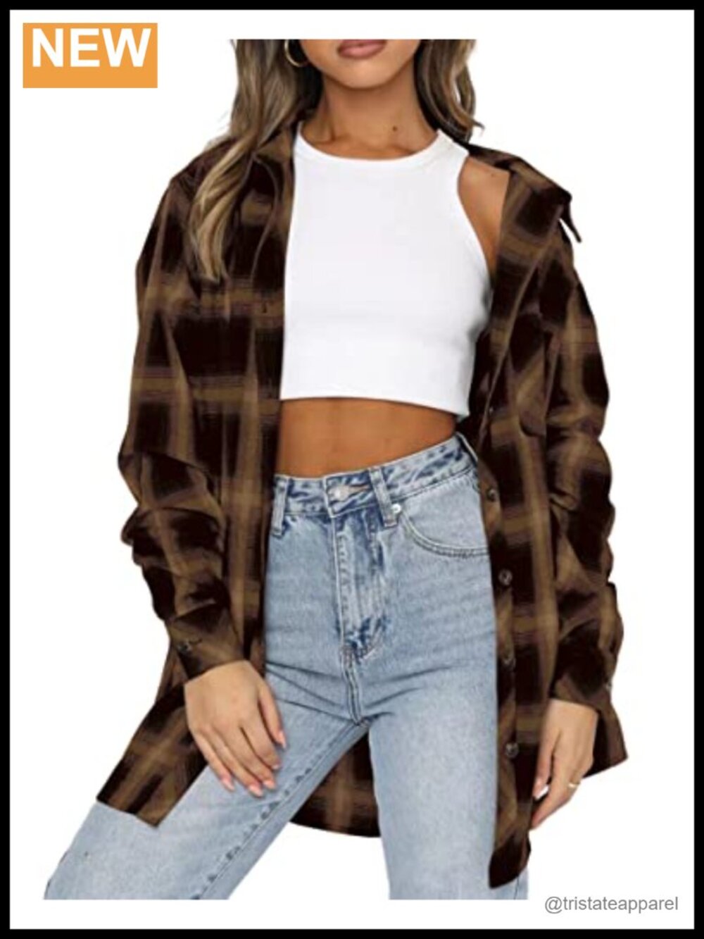 Women's Buffalo Plaid Flannel Button Down Long Sleeve Shirt